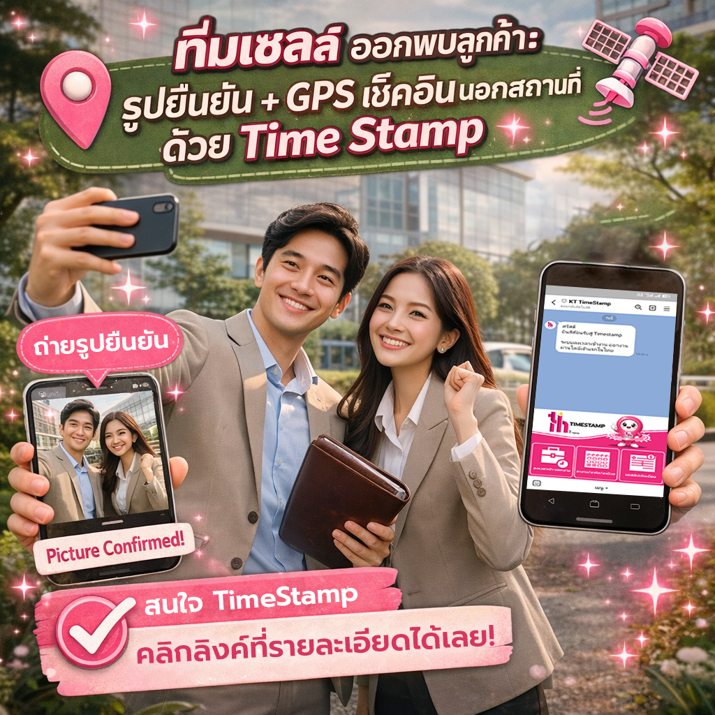 ทีมภาคสนาม: รูปยืนยัน + GPS ช่วยให้ลงเวลาหน้างานชัดเจนขึ้น